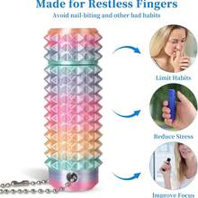Little Ouchies smärtstimulerande fidgetleksak, 3D-printad spetsig ficknyckelring med clipknapp, roterande sensorisk leksak för ångestlindring och stressreducering, nyighetsgåva, tillfredsställande fidgetritual, främjar neuroplasticitet (slumpmässig färg) - Multifärgad - Visa 2