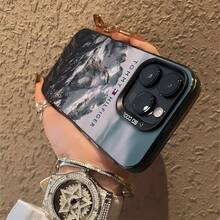 Tema de montaña nevada azul de  Hilfigerfunda de teléfono Fundas compatibles con ,Apple,VIVO,OPPO,,, y Honor.Fabricadas en silicona TPU,ofrecen protección contra golpes y caídas. - Negro - Ver 6