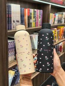 Cốc thép không gỉ họa tiết hoa mini 500ml/16.9oz, Bình nước giữ nhiệt di động có lớp phủ cao su, Thích hợp sử dụng tại nhà và thể thao ngoài trời, Món quà tuyệt vời cho gia đình và bạn bè khi trở lại trường - Nhiều màu - Xem 11