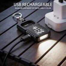 Portable Pocket Flashlight, LED Keychain Light, Rechargeable Mini Flashlight, Multifunctional Outdoor Camping Light With Bottle Opener - Multicolor - View 8