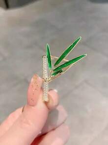 1pc Vintage Exquisite Bamboo Brooch, Simple Fashion Clothing Accessory, Versatile Clothing Pin - Multicolor - View 10