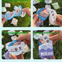 1pc/5pcs/10pcs Cute Cartoon Folding Fan With Storage Bag, Manual Hand Fan, No Charging Needed, Portable Foldable Fan, Fan, Round Fan, Reflective Board - Cartoon Folding Fan - View 2
