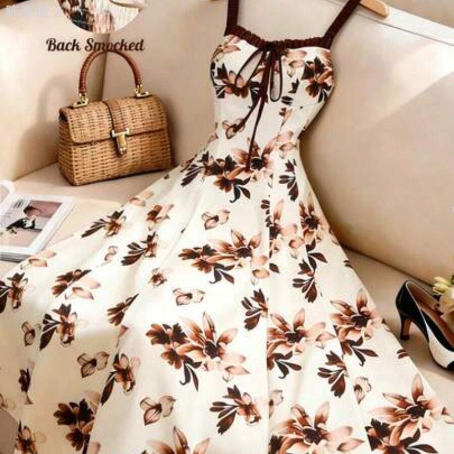 xuehuamaoyi02 Qadelle Vestido con estampado de tulipanes, vestido de verano sin mangas con diseño floral artístico para vacaciones - Multicolor - Ver 1