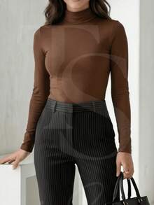 Women Bodysuits - Rust Brown - View 4