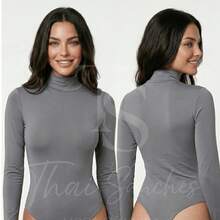 Suplex Bodysuit Second Skin Cacharrel Long Sleeve High Neck - Grey - View 1