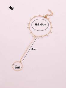 NAIZHU 1pc Fashion Minimalist Faux Pearl Finger Chain Bracelet Women's Daily Party Accessory - Gold - View 5