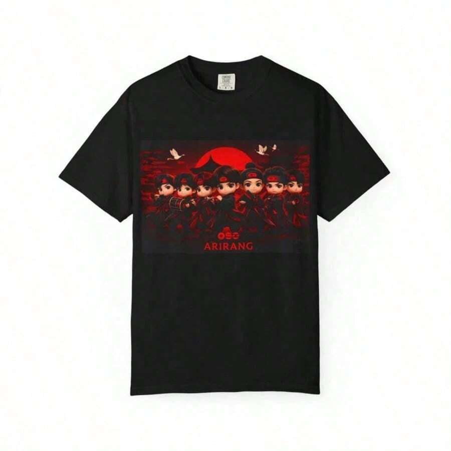 Bangtan Arirang Concert T-Shirt, Women's T-Shirts, Women's Clothing, Tops, Women's T-Shirt - 黑色 - 查看 1