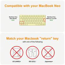 1pc Translucent Solid Color English Silicone Keyboard Protector EU Layout Compatible With MacBook Neo 13-Inch (A18) Pro 2026 Model A3404 256GB No Touch ID - Scratch-Resistant, Washable And Reusable - View 8