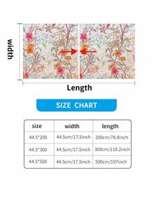 1 Roll Watercolor Floral Bird Window Film, 44.5cm(17.5in) Width, Static Cling Non-Adhesive Privacy Glass Sticker, Iridescent Holographic Prism Effect, UV Blocking, Removable, With Installation Tools, For Home Office School Classroom Dormitory - Red - View 8