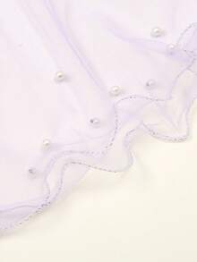 1 pieza Chal de perlas con volantes para mujer, bufanda de moda minimalista con adornos de cuentas, adecuada para el uso diario - Multicolor - Ver 5