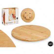 Homix - Tabla Giratoria de Bambú para Cocina Ø 30cm / 35cm, Bandeja de Servir Rotatoria 360° Natural Lazy Susan para Mesa y Encimer - Ver 2