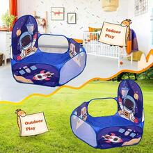 Tienda de bolas hexagonal de espacio azul profundo para niños, casa de juegos con tema de espacio para interiores y exteriores, casa de juegos con tema de juego de rol para niños, adecuada para niños y niñas, casa de juguete, mejor regalo de cumpleaños y vacaciones, tiempo de juego de imaginación y rol - azul real - Ver 1