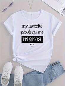 Camiseta con logotipo de letra suelta MAMA - Blanco - Ver 1