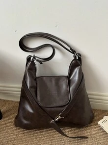 Vintage Large Capacity Korean Style Backpack New Crossbody Bag Fashion Versatile Commuter Shoulder Tote Bag - Coffee - View 8