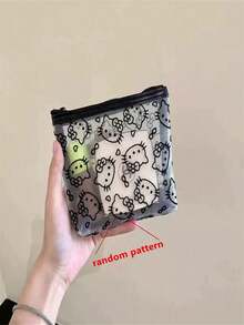 SANRIO Hello Kitty 网眼化妆包，可爱透明拉链化妆袋，带骨头吊坠，大容量化妆品收纳包，防污染化妆包，可爱旅行洗漱包，适合女孩和女士 - 彩色 - 查看 14