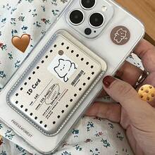 1pc Creative Pet ID Card Holder MagSafe Magnetic Card Wallet Phone Case Back Sticker Transit Card Sleeve Compatible With Apple - Multicolor - View 6