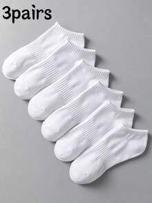 6 Pairs White Thin Casual Socks, Breathable & Comfortable For Summer, Unisex For Daily, Home, Travel & Business Wear - White - View 15