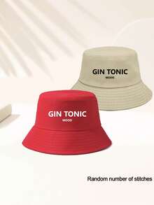 1個或多個中性趣味漁夫帽，情侶帽，印有「TONIC」。輕巧、耐用且舒適。極簡休閒風格，優雅夏季派對必備。適合購物、日常、戶外活動、旅行、釣魚、學校和其他場合。適合情人節、復活節、母親節、畢業季和六月節。四季頭飾，給家人和朋友的完美禮物。 - 多色3 - 查看 7