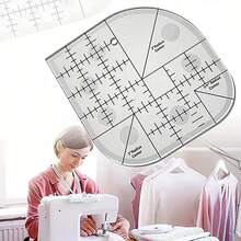 Regla de corte de ángulo curvo para patchwork | Regla de acrílico para costura y patchwork | Suministros de costura DIY, plantilla de costura, herramientas de patchwork | Regla de corte de ángulo curvo - A - Ver 2