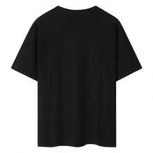 1 Piece Men's And Women's Casual American Style Loose Fit Short Sleeve T-Shirt, Thick Cotton, Summer Brand, Couple's, Personality, 180g, 100% Cotton. - 黑色 9 - 查看 1