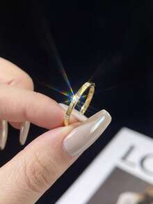 1件 0.012CT 微鑲鑽莫桑鑽戒指 925純銀 優雅奢華 訂婚婚禮週年禮物 新娘婚禮珠寶 - 潮夕苑莫桑戒指 - 查看 2