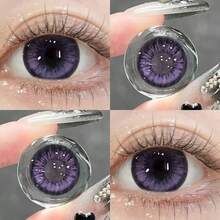 2 chiếc/gói Kính áp tròng dùng một lần 6 tháng đường kính lớn & nhỏ màu nâu, độ cận tự nhiên - Nhiều màu - Xem 7