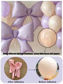12/1pc Large Light Purple Bow Aluminum Foil Balloon, Purple Macaron Color Latex Balloon Set, Includes Ribbon And Glue Dot Accessories, Suitable For Wedding, Engagement, Anniversary, Princess Party, Birthday Decoration - A - View 4