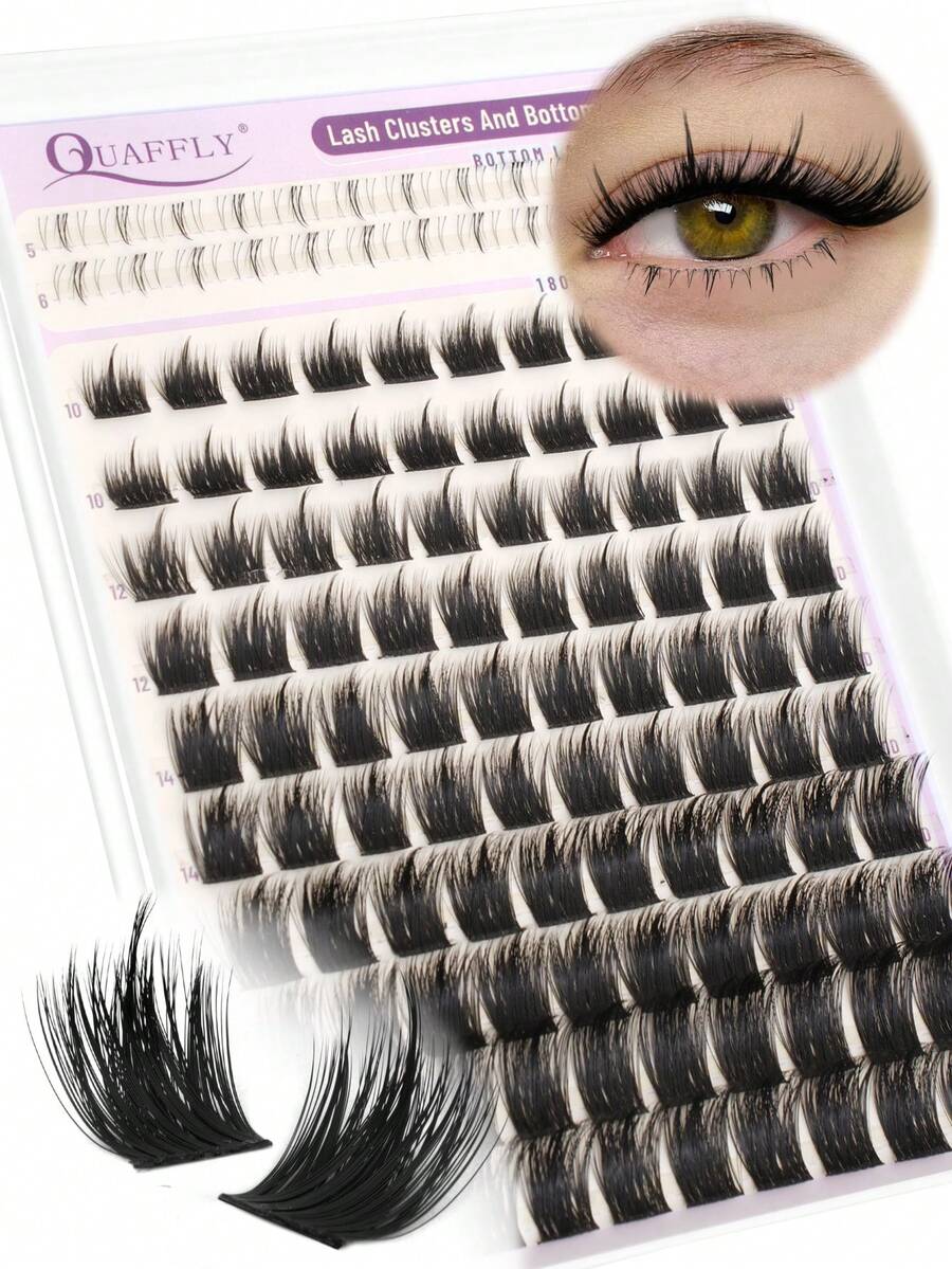 124 miếng cụm lông mi giả C-Curl kiểu gai, cụm lông mi dưới 10-18mm phong cách Anime - Từ tự nhiên thanh mảnh đến phong cách tiên nữ, thân thiện với người mới bắt đầu - Xem 1