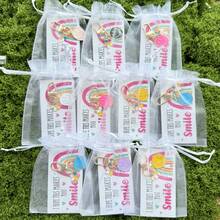 30个/套笑脸金属钥匙扣 - 彩色卡通钥匙扣配件，包括（10个钥匙扣+10张卡片+10个礼品袋） - 适用于钱包和手提包，可作钱包挂件 - 派对礼品 - 多色 - 查看 2