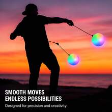 LED Soft Light Poi Spinning Ball, 9 Dynamic Light Modes, Rainbow Gradient, High-Speed Flashing Rotation, Durable Glowing Dance Prop, Perfect Christmas Gift For Adults, Beginners And Professional Performers - 4PCS - View 9