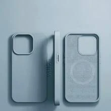 VRNOEI 奢華磁吸無線充電手機殼，相容 iPhone 16 14 13 12 11 15 17 18 Pro Max，天鵝絨材質，相容 iPhone 17 AIR 14 15 16 Plus，手機殼配件，相容 Galaxy S26 S24 S23 S22 S21 S25 Ultra Plus，磁吸無線充電保護殼 - 遠峰藍 - 查看 17