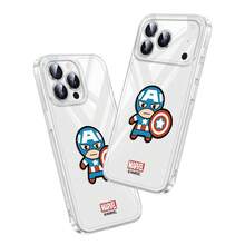 Miniso 漫威鋼鐵人美國隊長雷神蟻人卡通個性化男孩手機殼，適用於iPhone 18 Pro/18 Pro Max/17/17 Pro/Air/16 Pro Max/15 Plus/14/13 Mini/IP17/15 Pro/12 Pro/11/16 Plus，防摔透明防刮保護殼，兼容Apple - 無色 - 查看 4