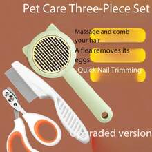 3pcs Pet Grooming Set With Deshedding Brush And Nail Clippers For Cats And Dogs, Cat Nail Trimming Tool - View 9
