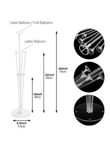 1 Set Kit de Soporte para Globos, Incluye Base Adhesiva y Accesorios para Globos, Componentes de Soporte de Globo Estable para Escritorio para Decoración de Fiesta de Cumpleaños, Poste de Globo con Copa para Fácil Ensamblaje DIY, Viene con Estante de Exhibición Transparente - Multicolor - Ver 8