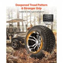 Golf Cart Wheels, 10" 205/50-10 Black Aluminum Alloy Golf Cart Tires And Wheels Combo (Set Of 4) Fit Club Car, EZGO, Yamaha, 4 Ply Rubber 4-Lug Lawn Mower Tires & Rims, 675 Lbs Load, All-Terrain - 10" 205/50-10 - 查看 3