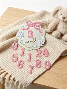 Runde Holz-Meilensteinkarten-Set für Babys, 1-12 Monate Säuglings-Wachstums-Meilenstein-Markierungen, Neugeborenen-Geburts-Erinnerungskarten, Schwangerschafts-Reise-Andenken-Anhänger, Baby-Fotografie-Requisiten, geeignet für Babyparty, Weihnachten und Neujahrs-Babygeschenke - Verschiedenfarbig - Übersicht 13