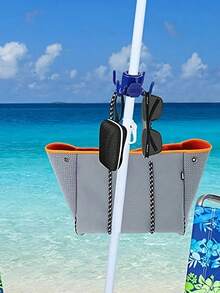 Multifunctional Beach Umbrella Hook - Adjustable 4-Prong Hook, Suitable For Towels, Bags And Hats, Fits 0.75 To 1.26 Inch Poles, Plastic Material, Perfect For Camping And Outdoor Activities - Multicolor - View 3