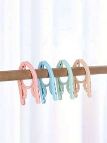 10pcs Travel Hangers, Portable Folding Hangers, Foldable Drying Rack, Non-Slip Design, Suitable For Retail Stores, Student Dorms And Other Places, Multi-Functional Telescopic Folding Hangers (Random Color) - Multicolor - View 7