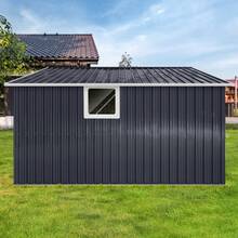 11.2x10.6 Ft Metal Garden Sheds Outdoor Storage Sheds Grey With Window - Grey1 - View 10
