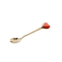 6/12pcs Ceramic Handle Stainless Steel Cutlery Set, Gold Forks And Spoons, Coffee Spoons, Ice Cream Dessert Spoons, Fruit Salad Forks, Creative Heart-Shaped Cute Stirring Seasoning Spoons, Party Afternoon Tea Tableware - Multicolor - View 3