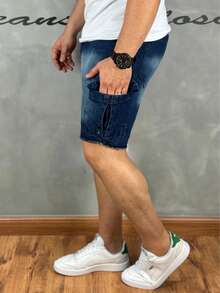 Sandblasted Cargo Bermuda Shorts - Jatiada - View 6