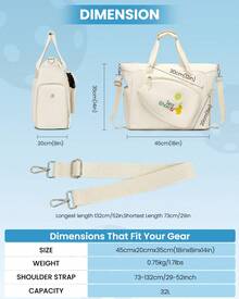 SOMAGO Pickleball Bag Gym Bag With Shoe Compartment Pickleball Tote Bags For Women Men Duffle Bag With Paddle Compartment Travel Sports Weekender Bag - Beige - View 6