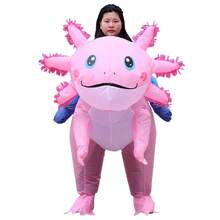 Cute Pink Salamander Cartoon Animal Inflatable Costume For Adults, Standing Riding Design, Holiday Events, Cosplay, Prank, Interactive Prop,Halloween - Multicolor - View 6