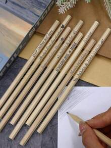 6-192pcs Custom Engraved Name/Text Pencils, Personalized Sketch Pencils,Customized Name Bulk Pencils,Customizable Golf Pencils With Erasers,Erasable Pencils,Fun Pencils,For Wedding,Birthday Gifts,Party Favor,For Classroom,Office, Reward - Style B - View 5