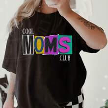 Oversized Cool Moms Club Shirt,  Cool Mom Shirt, Cool Moms Social Club Shirt, Mom  Shirt, Mother's Day Gift, Gift For Mom, Mama Tee - Negro - Ver 1
