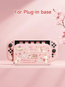 New Switch 2 (2025) Game Console Accessories, Kids Rose & Rabbit Print Pattern Switch Protective Case/Hard Transparent Glitter Shell, Compatible With Switch 2/Switch NS/Switch OLED/Lite, Suitable For Switch 2/Switch Game Console Accessories, Full Set Bundle, Storage Bag, Card-Insertable Dock, Switch Protective Case, Best Gift For Switch Players - Multicolor - View 19