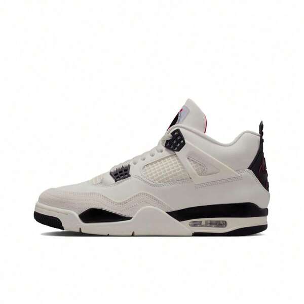  Nike Jordan Air Jordan 4 Retro "Flight Club" - Bequeme, vielseitige, stützende Mid-Top Retro Basketballschuhe - Unisex - Weiß/Schwarz/Rot