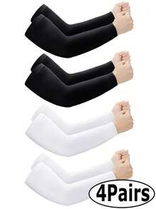 1 Pair/4 Pairs Unisex Sun Protection Arm Sleeves, Tattoo Cover UV Protection UPF50+ Cooling Sports Arm Sleeves - Multicolor - View 11