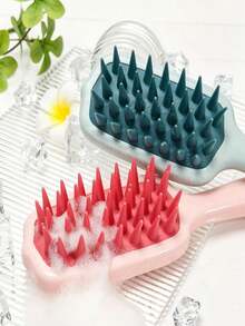 Silicone Scalp Scrubbing Brush Designed To Solve Incomplete Hair Cleansing And Nail Scratching, Soft Pointed Teeth Design Deeply Cleans Hair Roots Oil And Dandruff, Does Not Damage Scalp Or Scratch Nails, Massages Scalp During Hair Washing To Promote Circulation And Relieve Tension, Non-Slip Handle Easy To Grip, Waterproof Durable And Easy To Rinse, Dry And Wet Use, Hair Washing And Scalp Massage In One Step, Say Goodbye To Hygiene Risks Of Traditional Hair Washing, Easily Get A Refreshing Scalp, Multiple Colors Available, Essential Home Care Tool - Multicolor - View 4