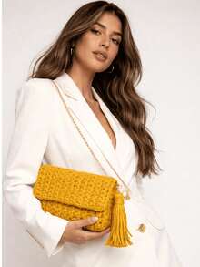 Women's Crochet Party Bag - Negro - Ver 3